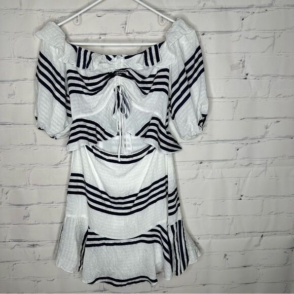 Fanco small white & blue dress - Picture 1 of 7